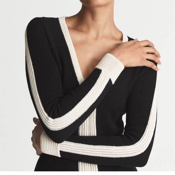 GETADME  Sexy One-Shoulder Color Block Knitted Dress Female Long-Sleeved Slim Thin Sweater Mini Dress Backless Party Club Outfits